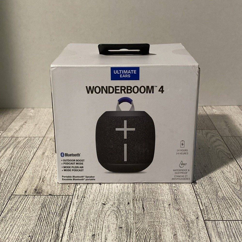 Ultimate Ears Wonderboom 4 Portable Bluetooth Speaker Black NEW SEALED